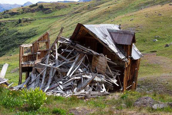 a pile of wood.